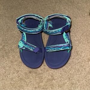 Teva Purple Green and Blue Hurricane Sandals Kids 10